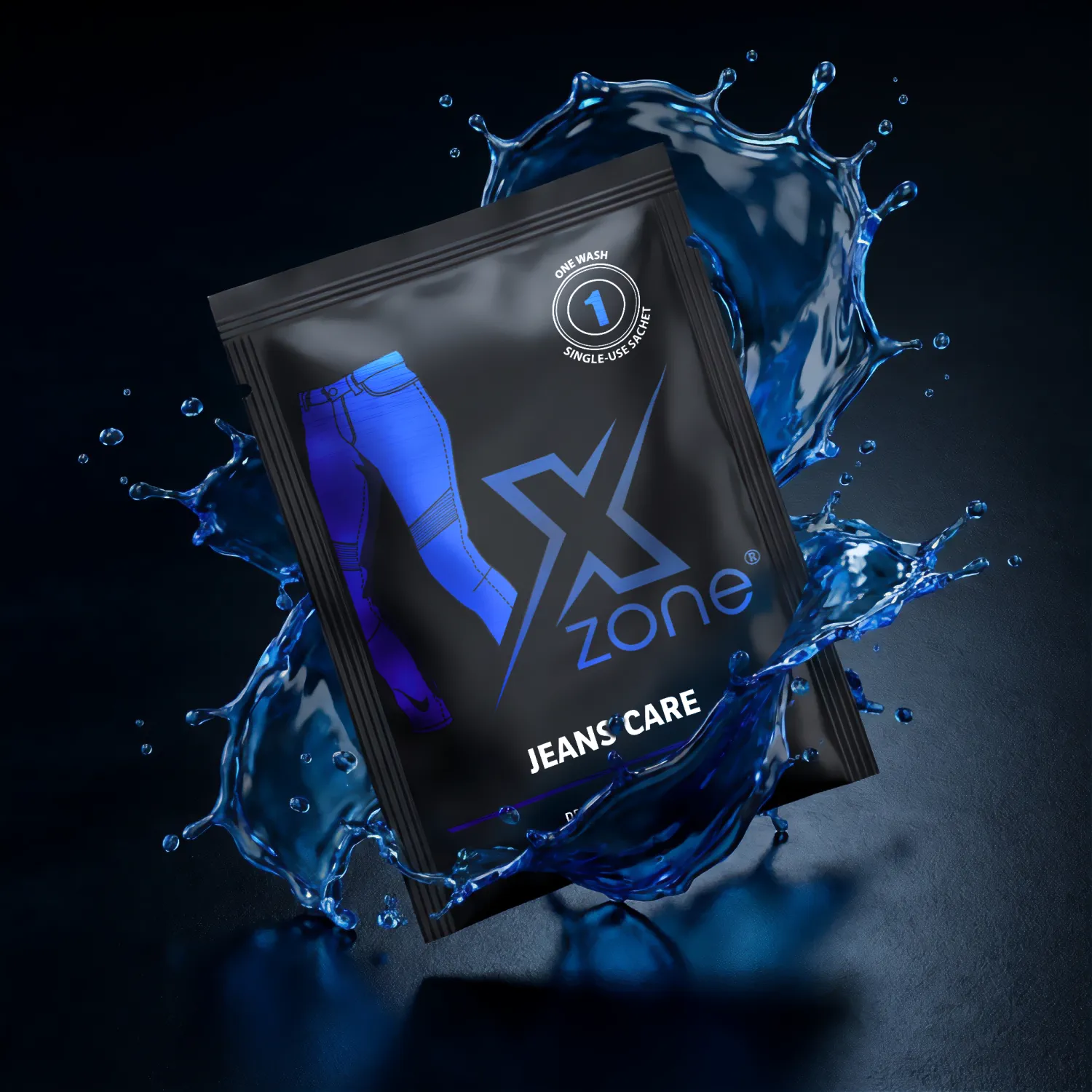 Xzone Jeans Care sachet 40 ml for washing motorcycle jeans
