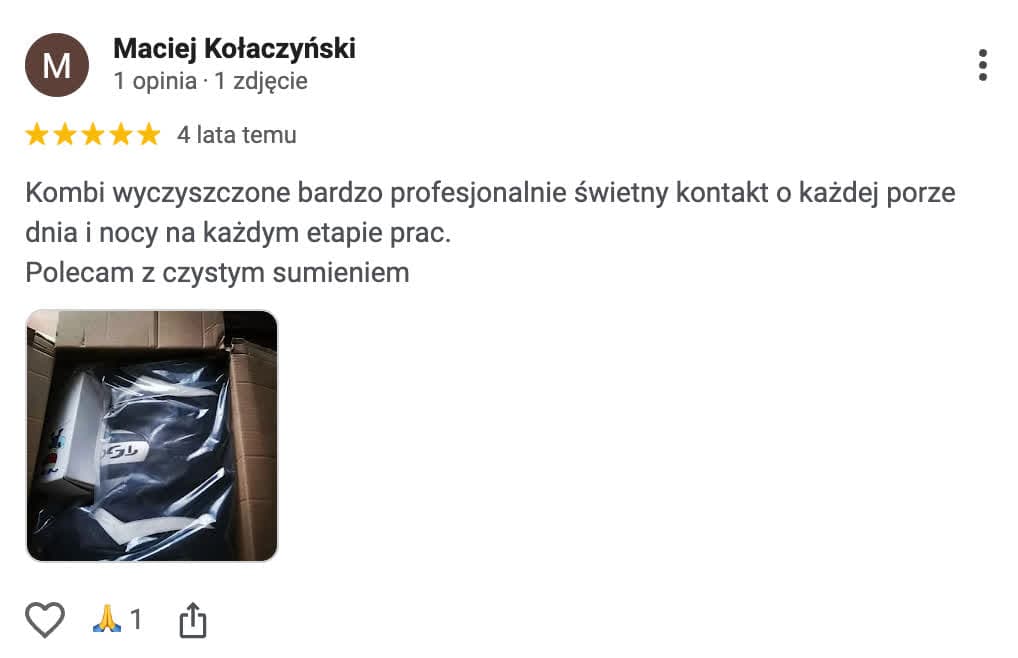 Opinia klienta o serwisie Robertozon w Google – 3