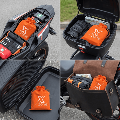 Zestaw podróżny Xzone w woreczku – akcesoria motocyklowe w schowku i kufrze motocykla