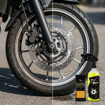 Czyszczenie felgi motocyklowej środkiem Wheelixir Xzone
