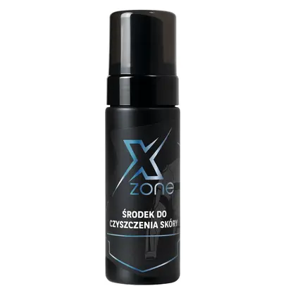 Xzone – środek do czyszczenia skóry motocyklowej, czarna butelka z atomizerem