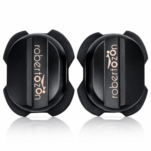 Czarne slidery kolanowe RobertoZon do kombinezonu motocyklowego – ujęcie produktowe”