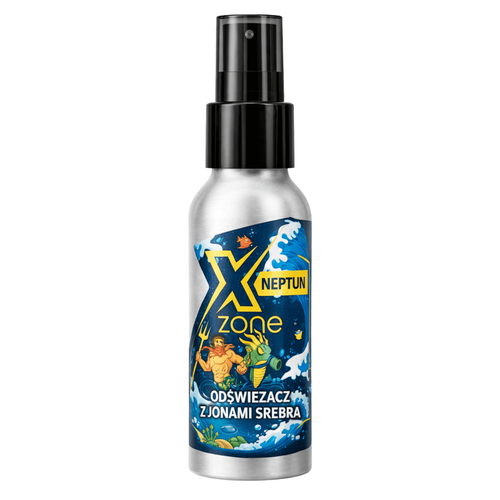 Odświeżacz Xzone NEPTUN z jonami srebra w aluminiowej butelce z atomizerem – spray do odświeżania odzieży i akcesoriów