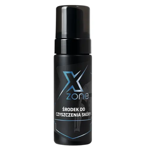 Xzone – środek do czyszczenia skóry motocyklowej, czarna butelka z atomizerem