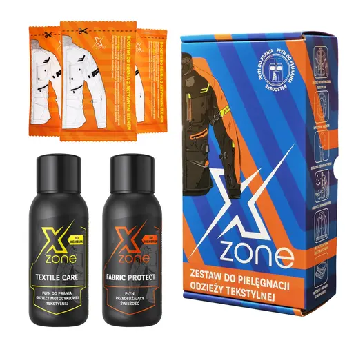 Xzone zestaw do pielęgnacji odzieży tekstylnej motocyklowej – pranie i ochrona tkanin